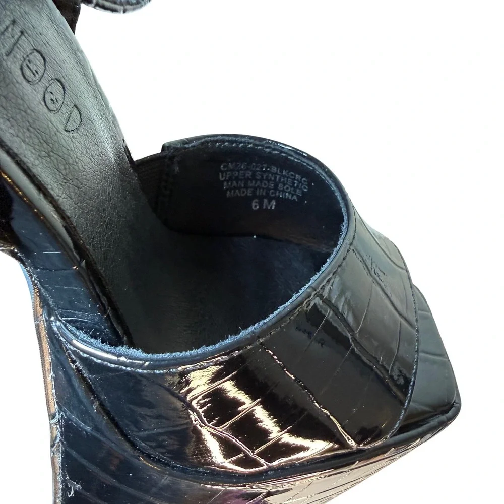 NWT Current Mood Devour Croc Platform Heels Black Dolls Kill Size 6